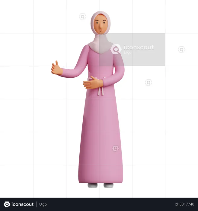 Muslim woman Talking  3D Illustration