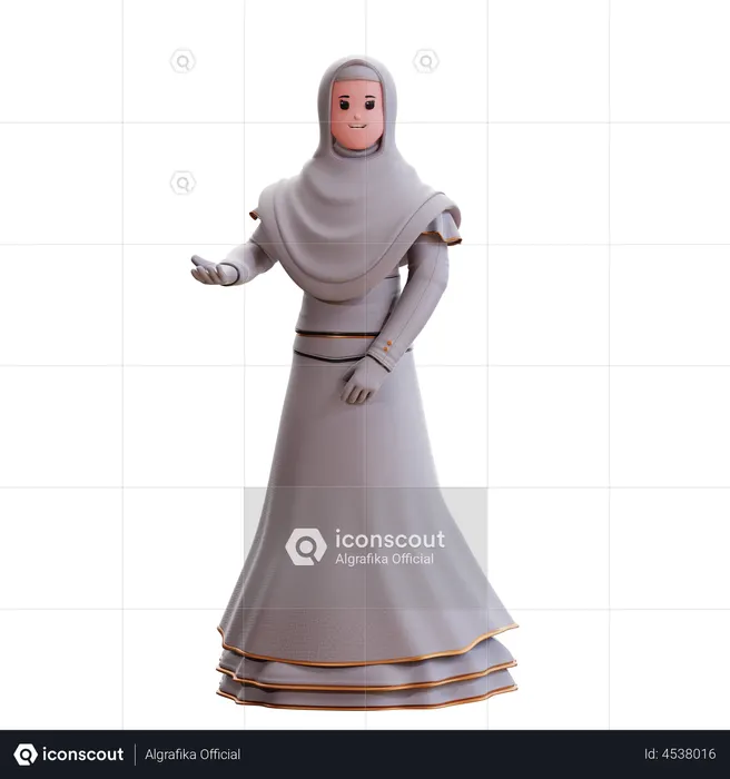 Muslimische Braut fragt etwas  3D Icon