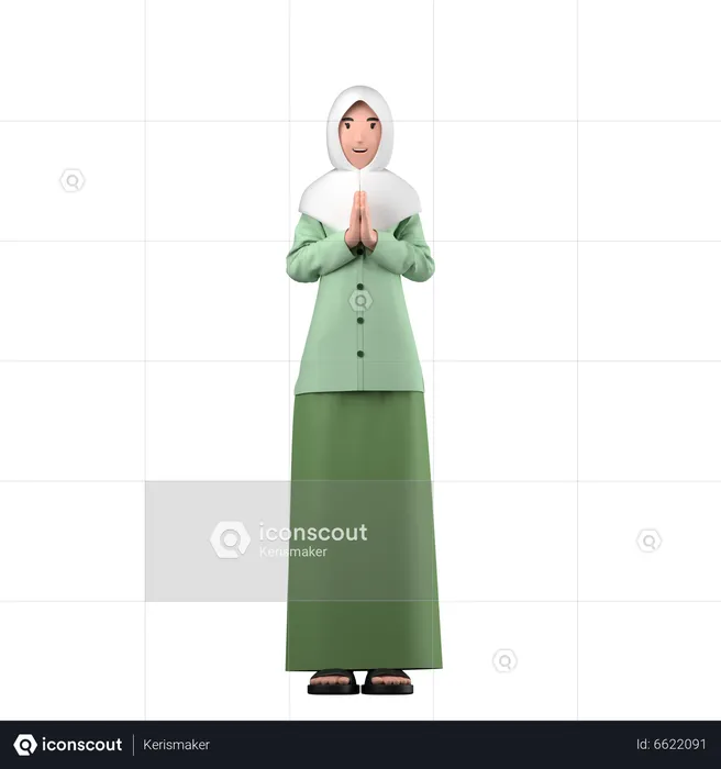 Muslimische Frau  3D Illustration