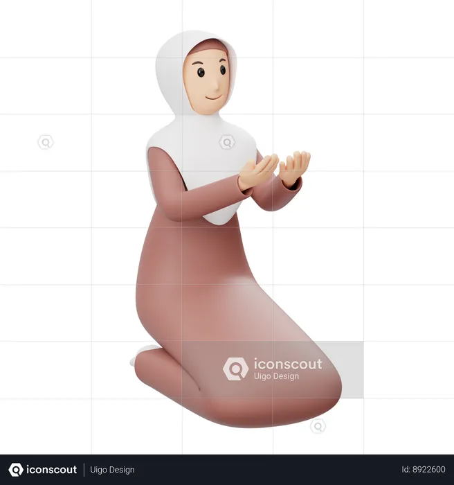 Muslimische Frau betet  3D Illustration