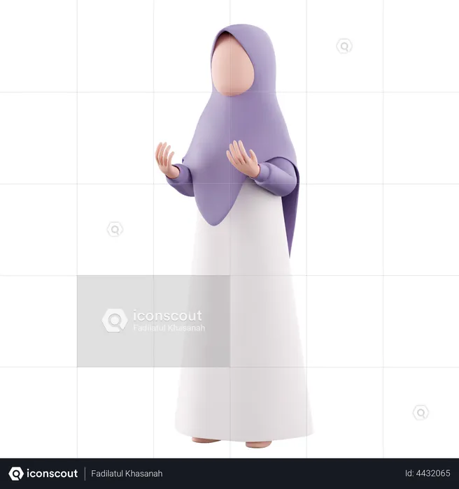 Muslimische Frauen beten  3D Illustration