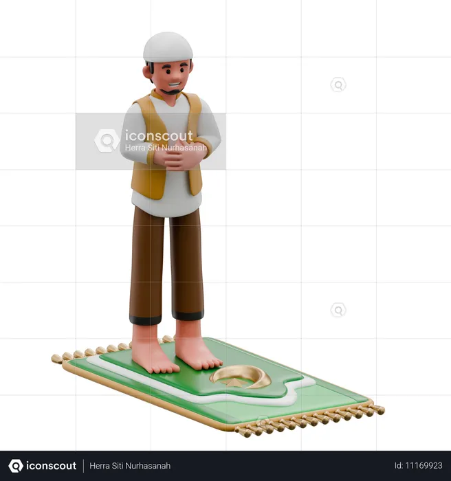 Muslimische Männer beim Gebet  3D Illustration