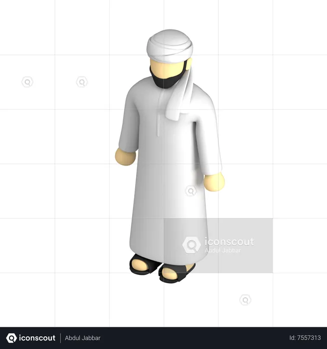 Muslimische Person  3D Illustration