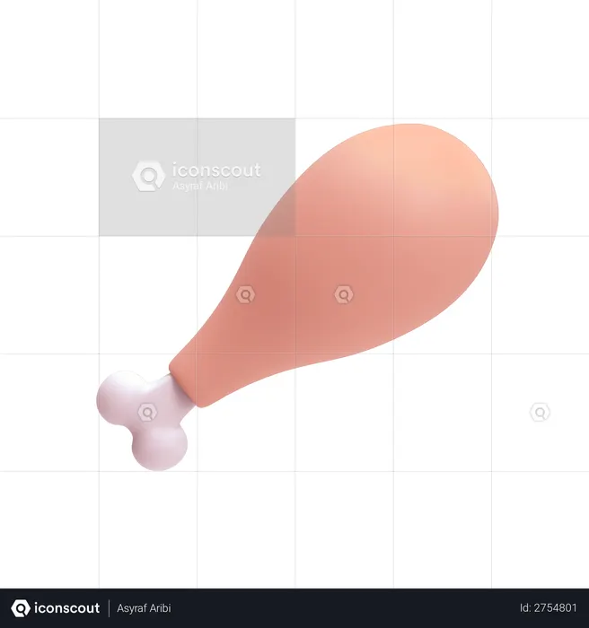 Muslo de pollo  3D Icon