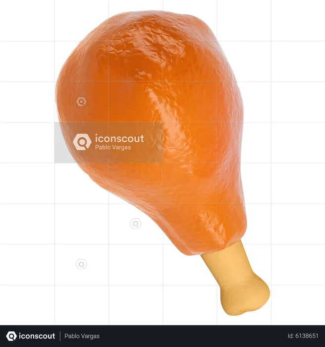 Muslo de pollo  3D Icon