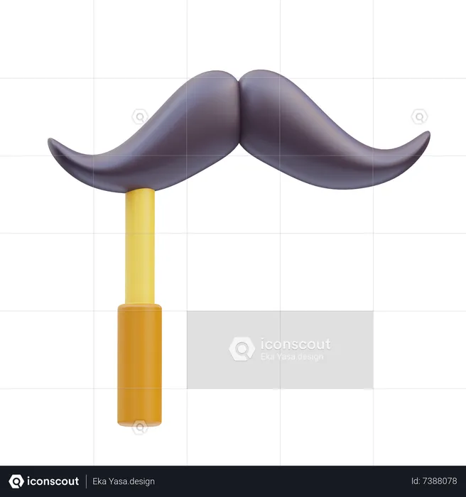 Mustache Stick  3D Icon