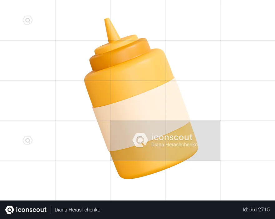 Mustard Bottle  3D Icon