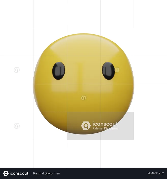 Mute Emoji Emoji 3D Illustration