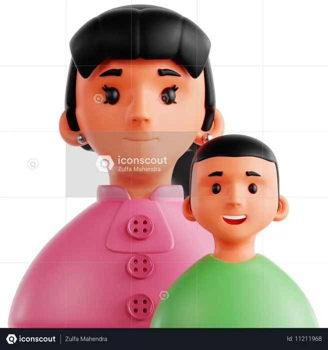 Mutter und Kind  3D Icon