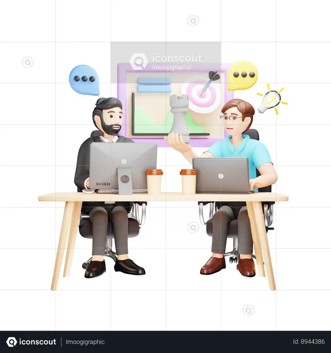 Mutual Discussion  3D Icon