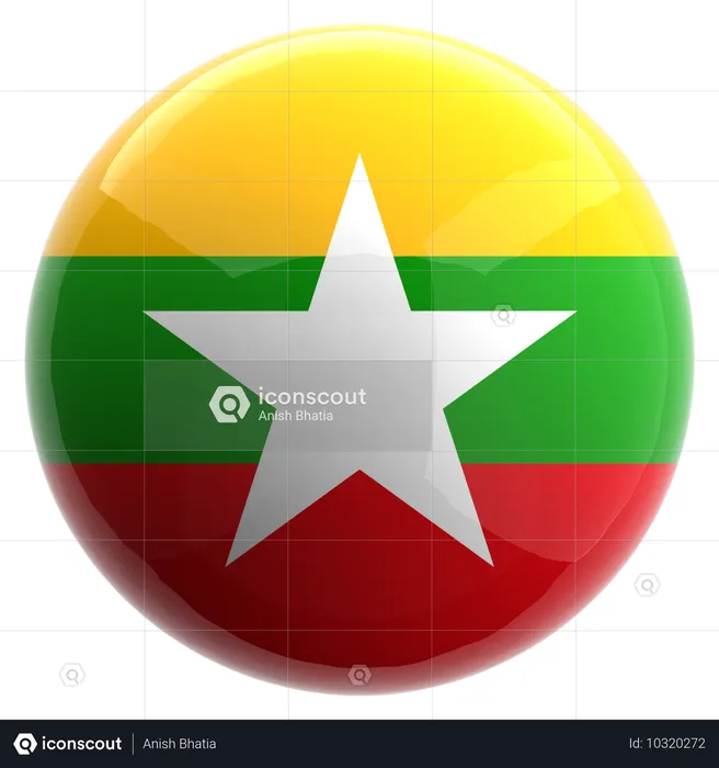 Myanmar Flag 3D Icon