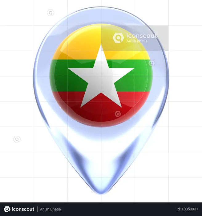 Myanmar Flag 3D Icon