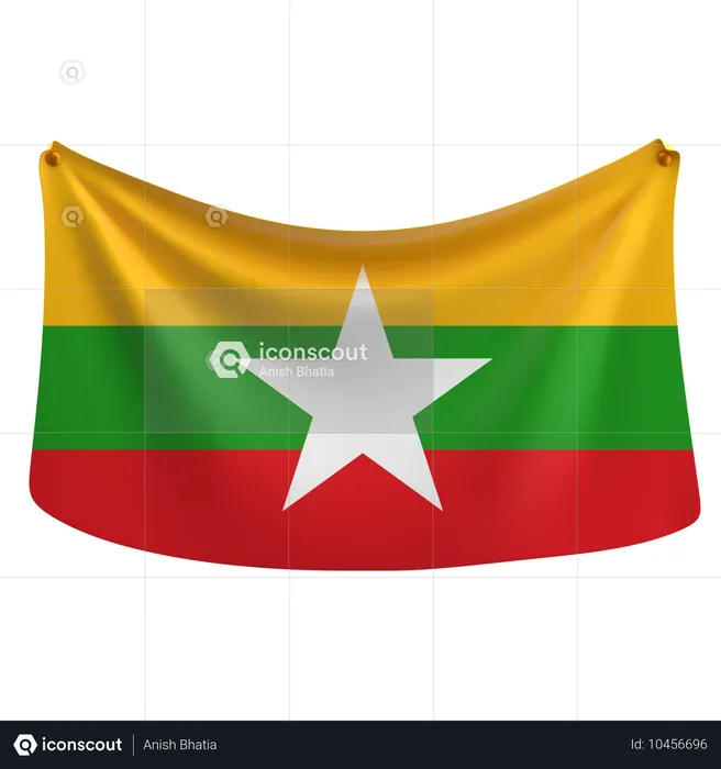 Myanmar Flag 3D Icon