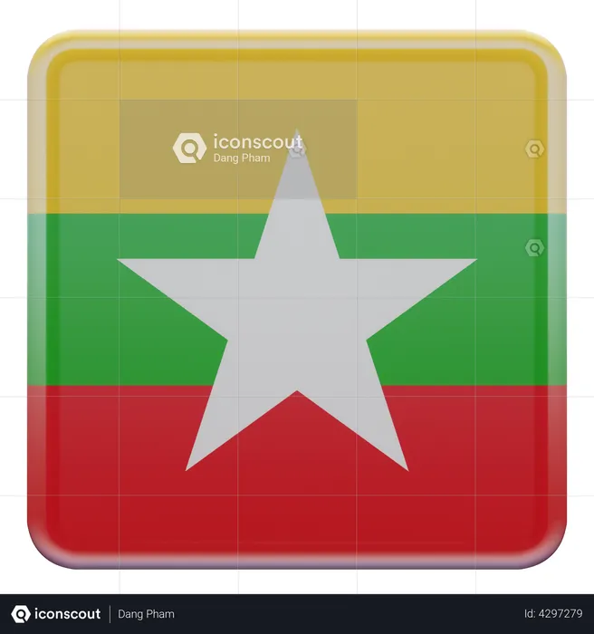 Myanmar Flag Flag 3D Illustration