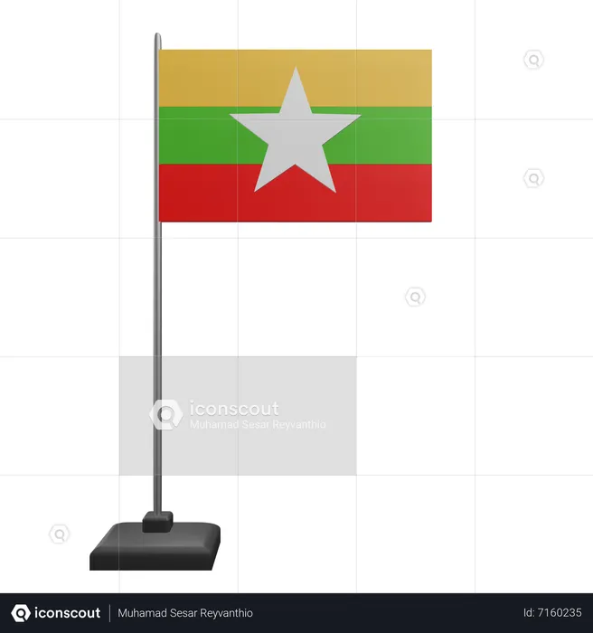 Myanmar Flag  3D Icon