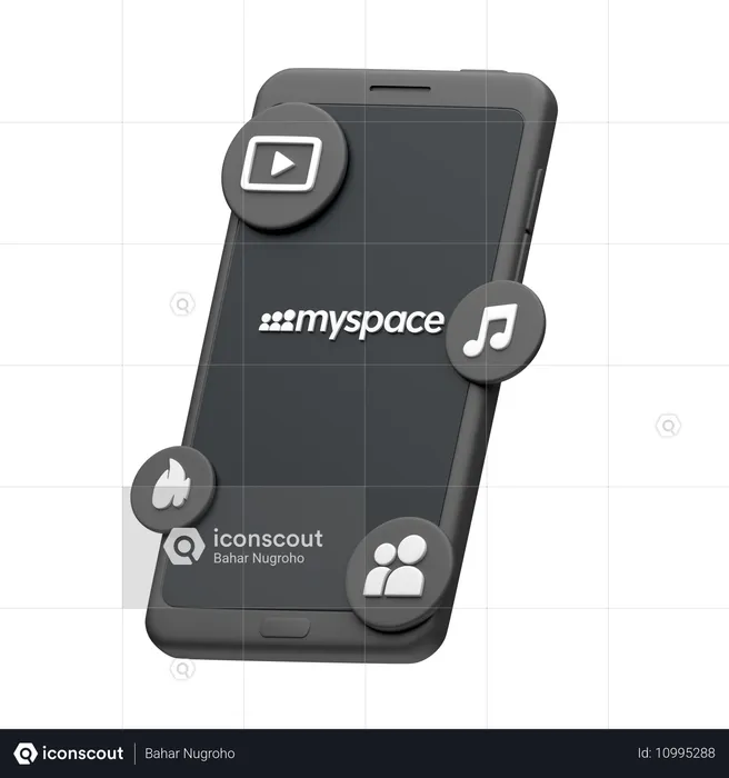 Myspace sur smartphone Logo 3D Icon