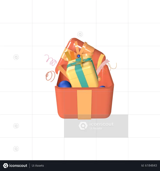 Mystery box with giftbox  3D Icon