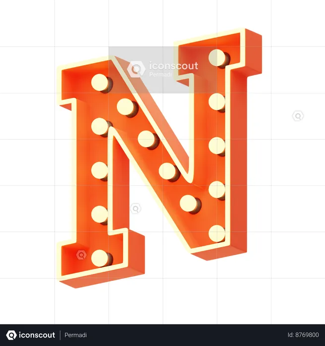 N  3D Icon