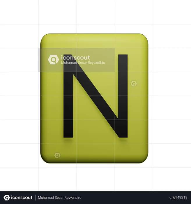 N Alphabet  3D Icon