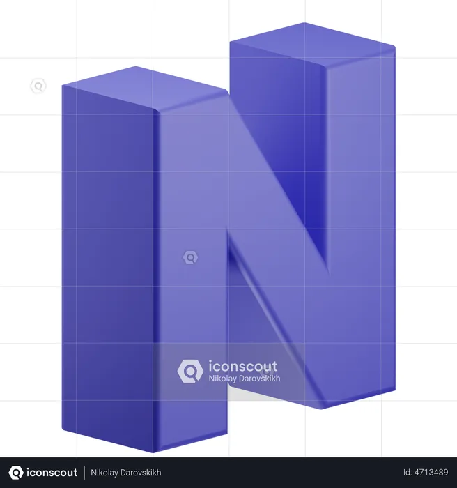 N Alphabet  3D Illustration