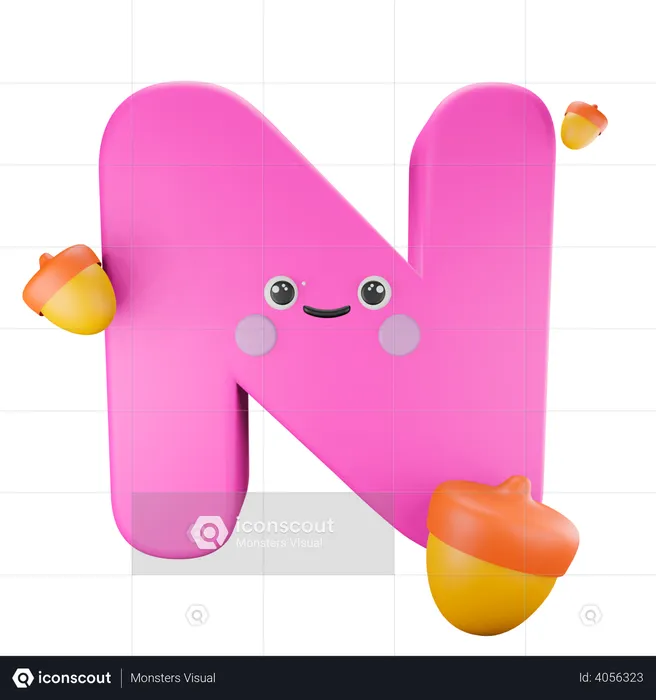 N-Alphabet  3D Illustration