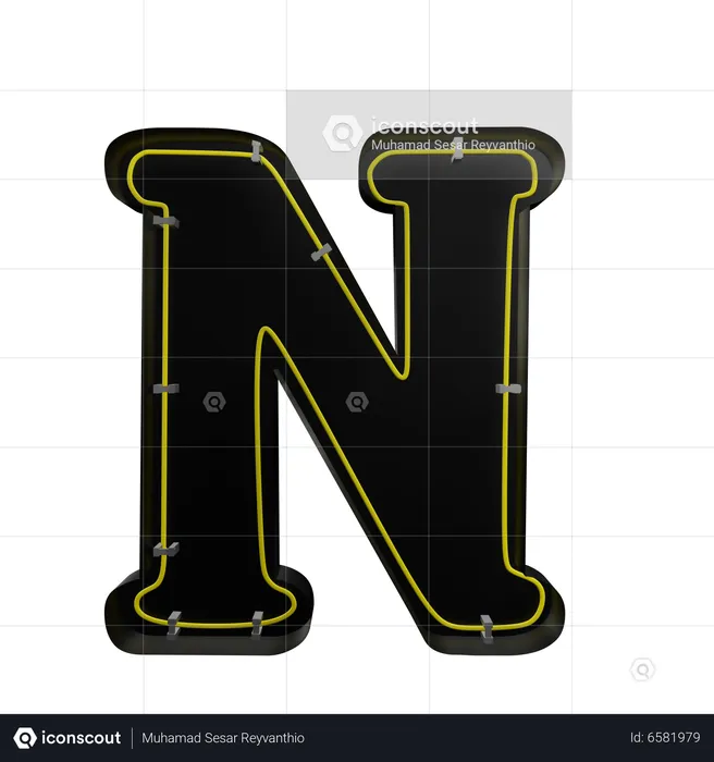 N Alphabet  3D Icon