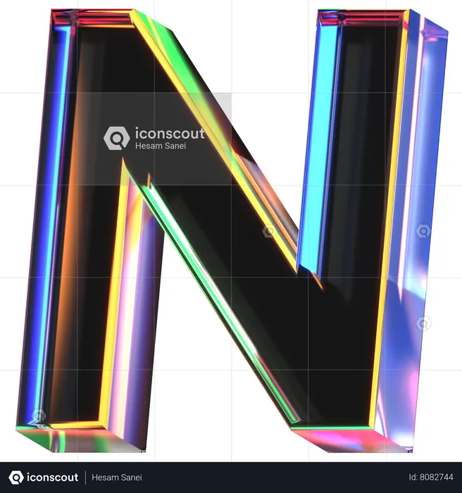 N Buchstabe  3D Icon