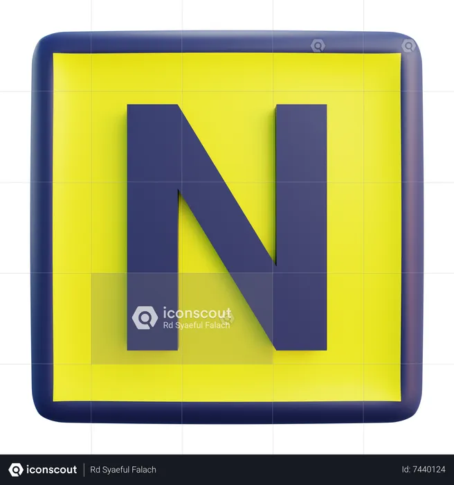 N Letter  3D Icon