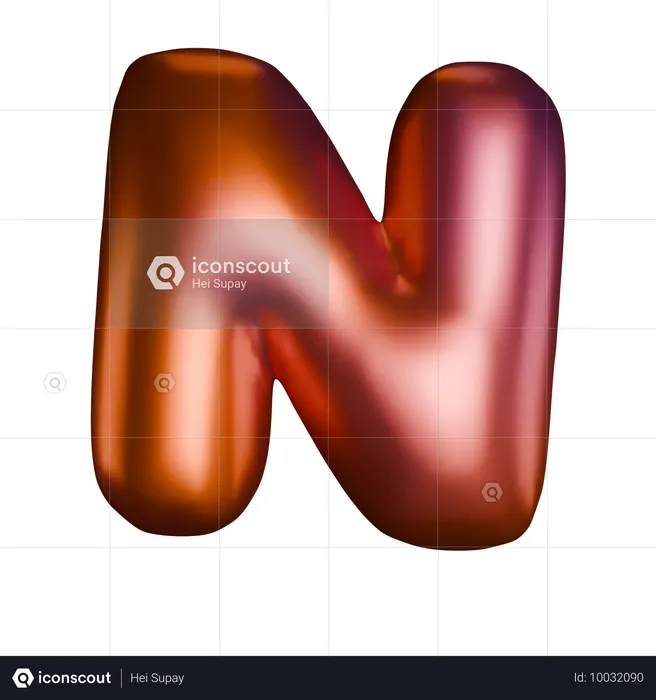 N Letter  3D Icon