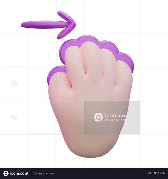 Fünf-Finger-Handgeste nach rechts wischen  3D Icon