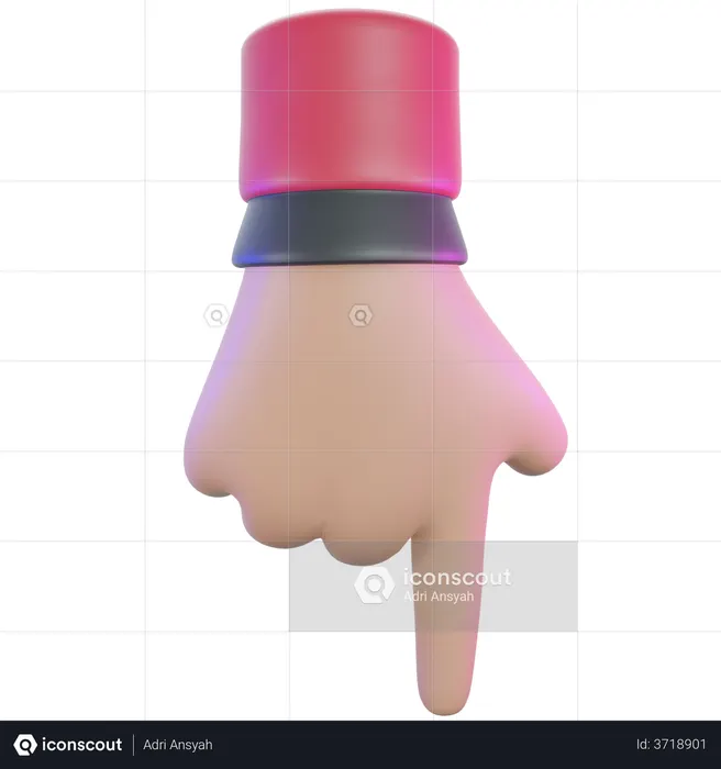 Nach unten zeigende Geste  3D Icon