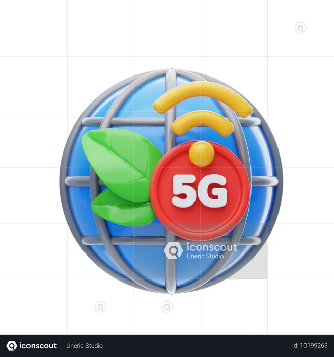 Nachhaltiges 5G  3D Icon