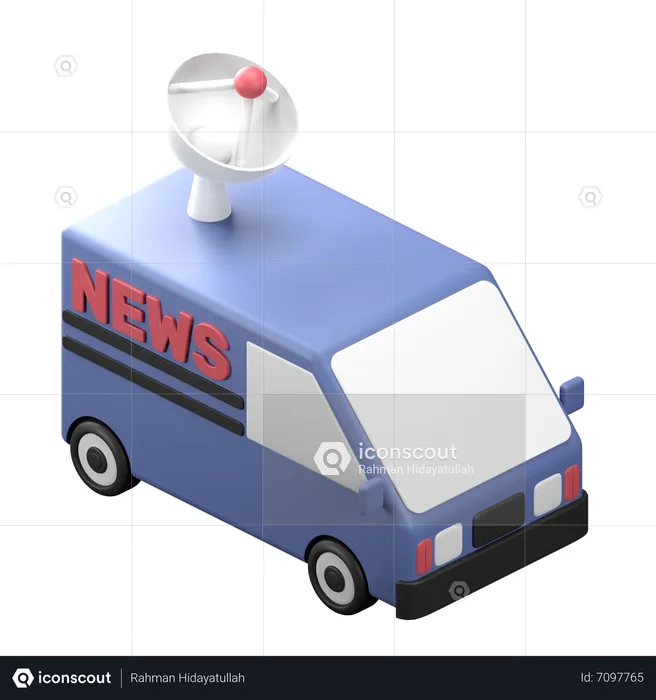 Nachrichten Auto  3D Icon