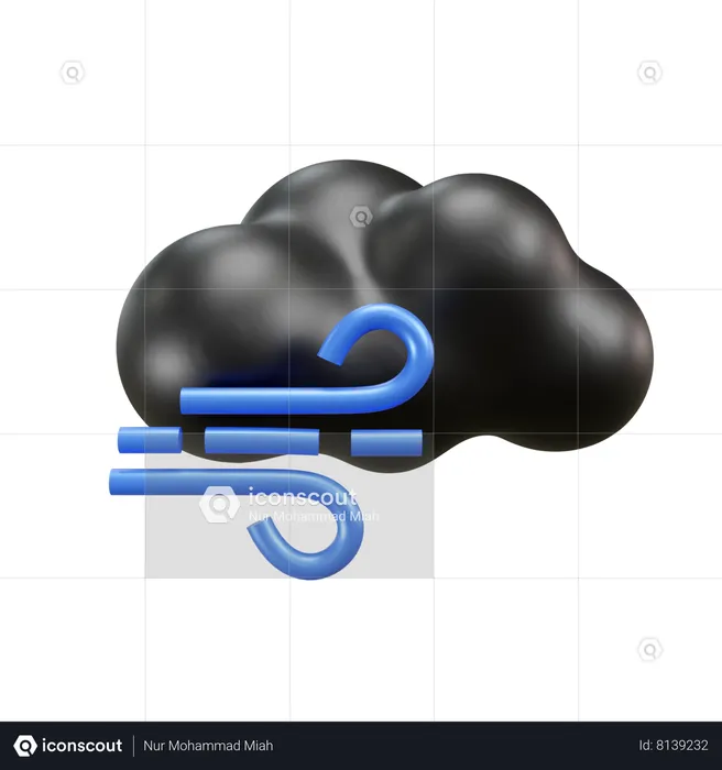 Nacht wolke windig wetter  3D Icon