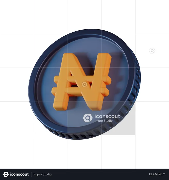 Naira Coin  3D Icon