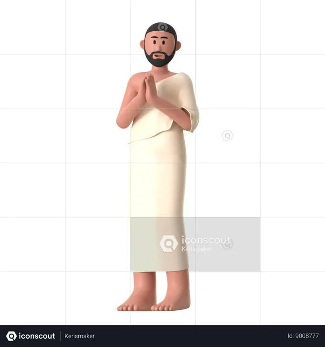 Namaste Male  3D Illustration