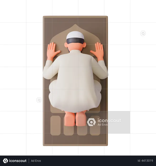 Namaz Prayer  3D Illustration