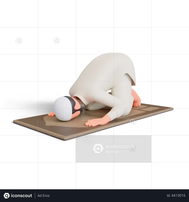 Namaz Prayer  3D Illustration