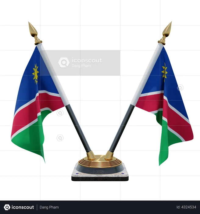 Namibia Double Desk Flag Stand Flag 3D Flag
