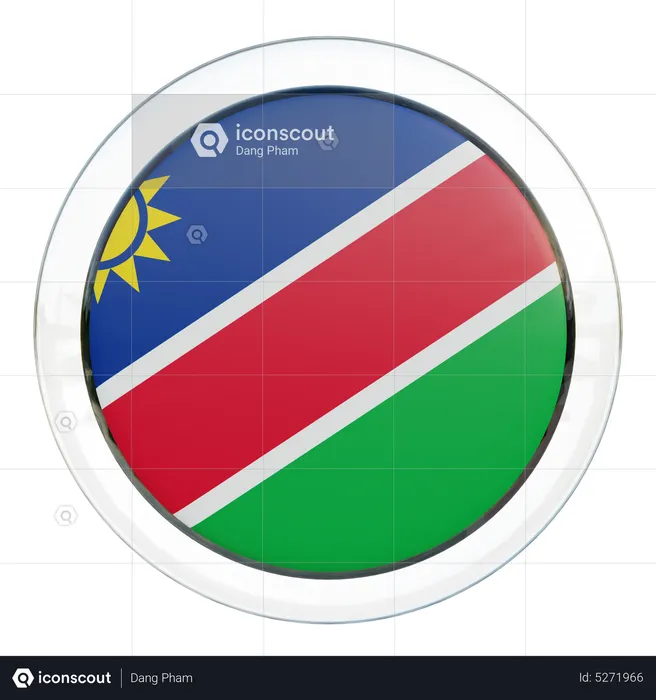 Namibia Round Flag Flag 3D Icon