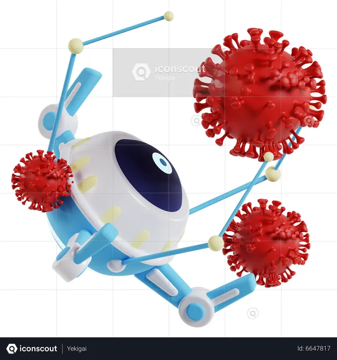 Nanobots Vs Virus  3D Illustration