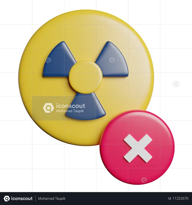 Sem energia nuclear  3D Icon