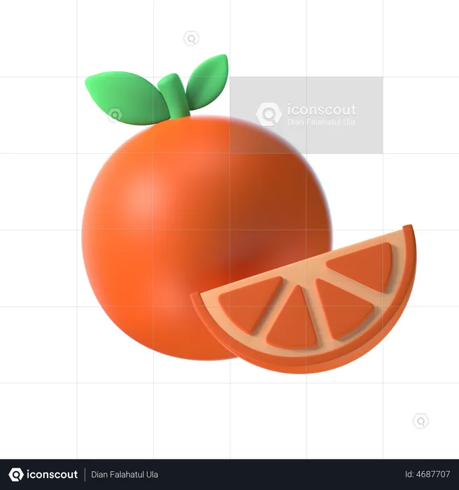 Naranja  3D Illustration