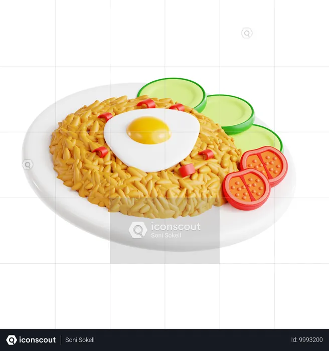 炒飯  3D Icon