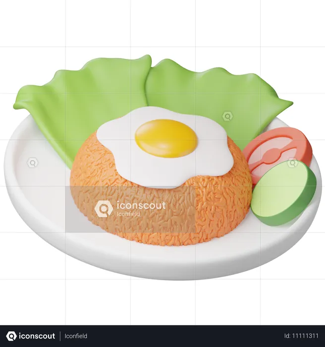 炒飯  3D Icon