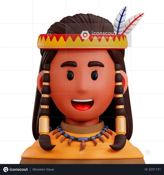 Native American  3D Icon