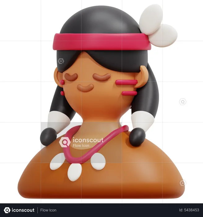 Native American Girl  3D Icon