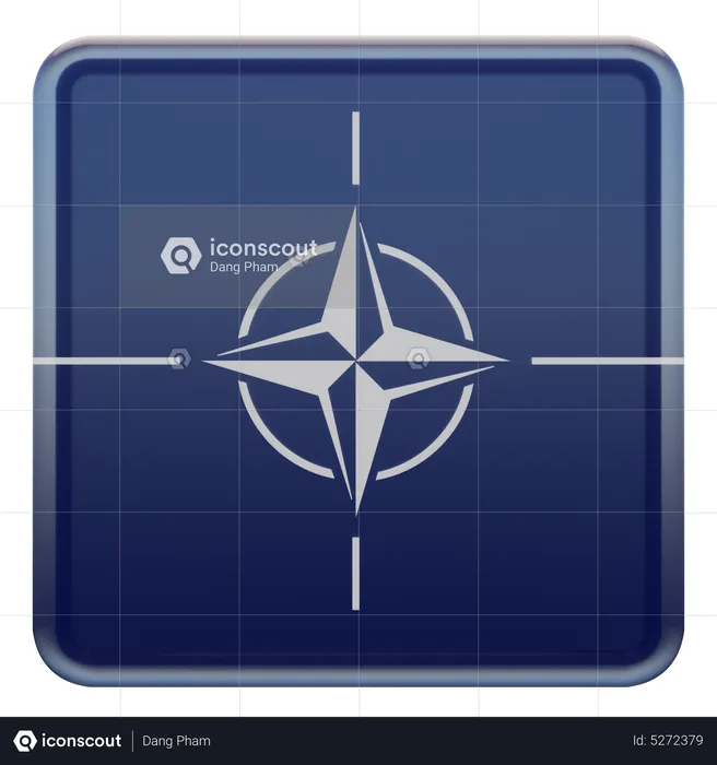 Quadratische NATO-Flagge Flag 3D Icon