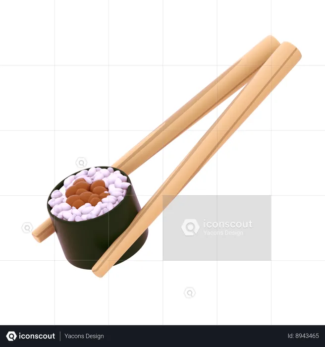 Natto Hosomaki en baguette  3D Icon