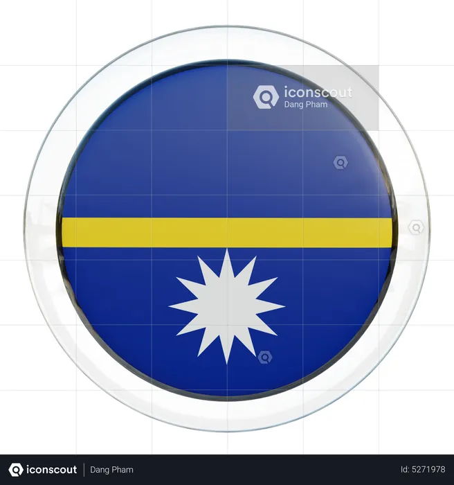 Nauru Round Flag Flag 3D Icon